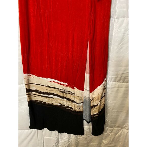 WORTHINGTON SKIRT RED HIGH SLIT SEXY WOMENS STRETCH SIZE SMALL LONG STYLE S - Picture 2 of 3